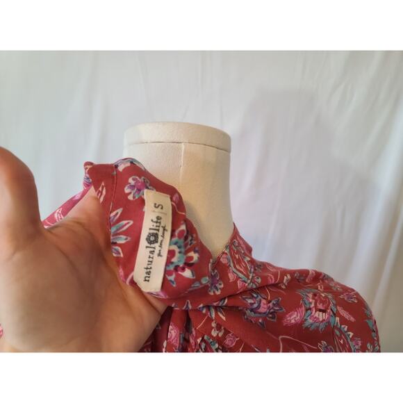 Natural Life Dara Floral Tassel Kaftan Flowy Boho Maxi Dress Small - Picture 6 of 6